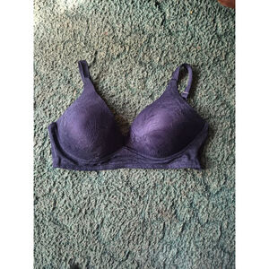 Laura Ashley Navy Blue Lace bra Womens 42D Back Closer Lingerie Loungewear
